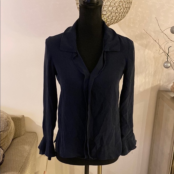 Kobi Halperin Elegant silk Navy Blouse size XS - Picture 1 of 6